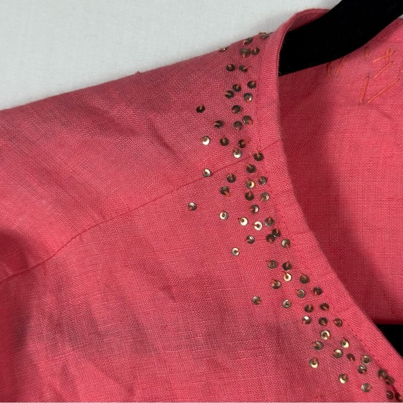 Eileen Fisher Pink Button Down Blouse Women’s Size L - Picture 4 of 6